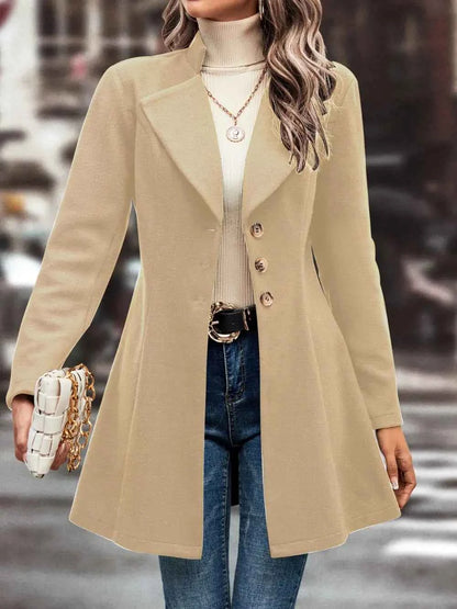 Sarah Express Women's Button Up Longline Coat - Double Breasted Trench Coat