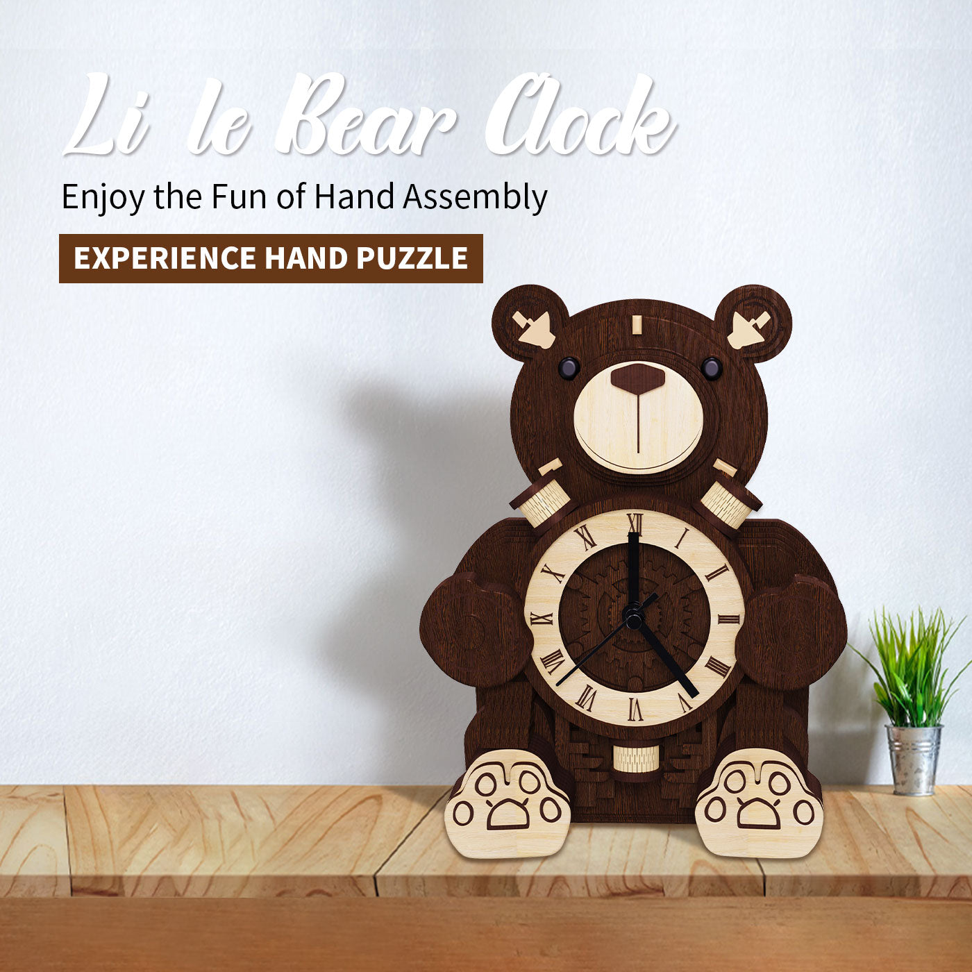Sarah Express Cute Bear Timekeeper Clock - Decorative Desktop Timer for Home Office Bedroom