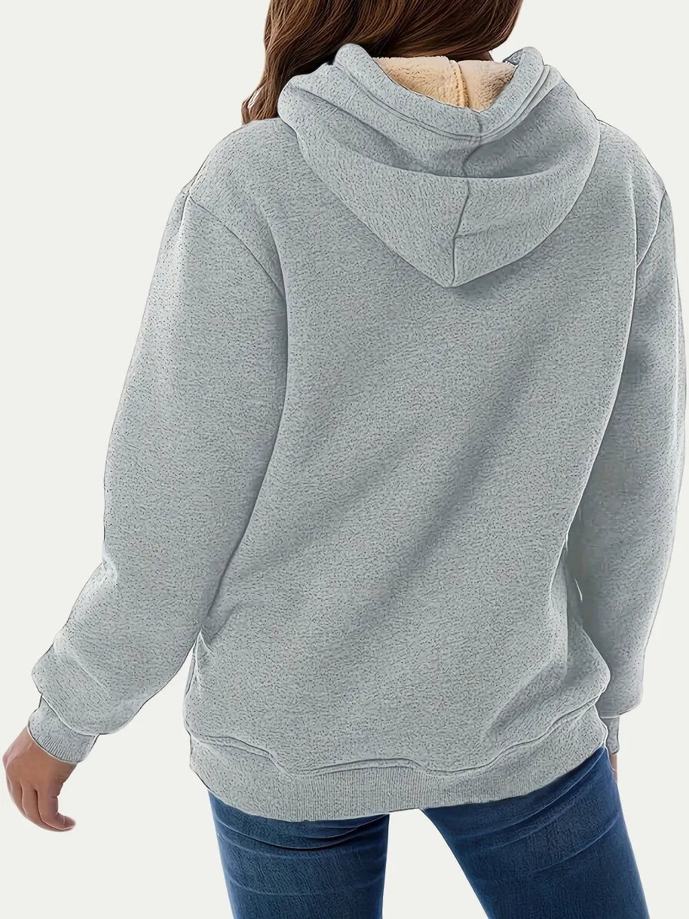 Sarah Express Women's Drawstring Long Sleeve Hoodie with Kangaroo Pocket