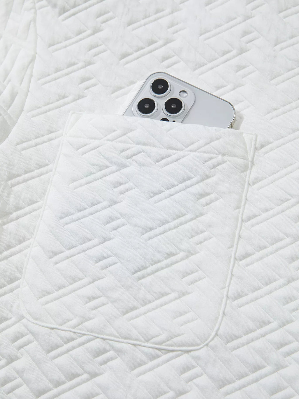 Sarah Express Women's Textured Johnny Collar Sweatshirt