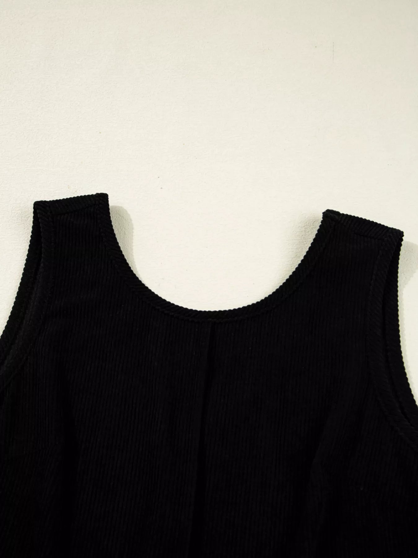 Sarah Express Women's Corduroy Sleeveless Mini Dress with Patched Pockets