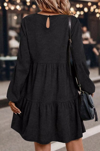 Sarah Express Women's Long Sleeve Tiered Mini Dress