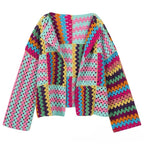 Sarah Express Crochet Woven Cotton Cardigan Sweater Women's Lightweight Top