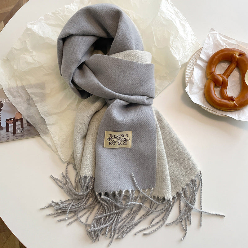 Sarah Express Women's Double-Sided Cashmere-Feel Scarf Winter Warm Oversized Wrap Fall Winter Casual