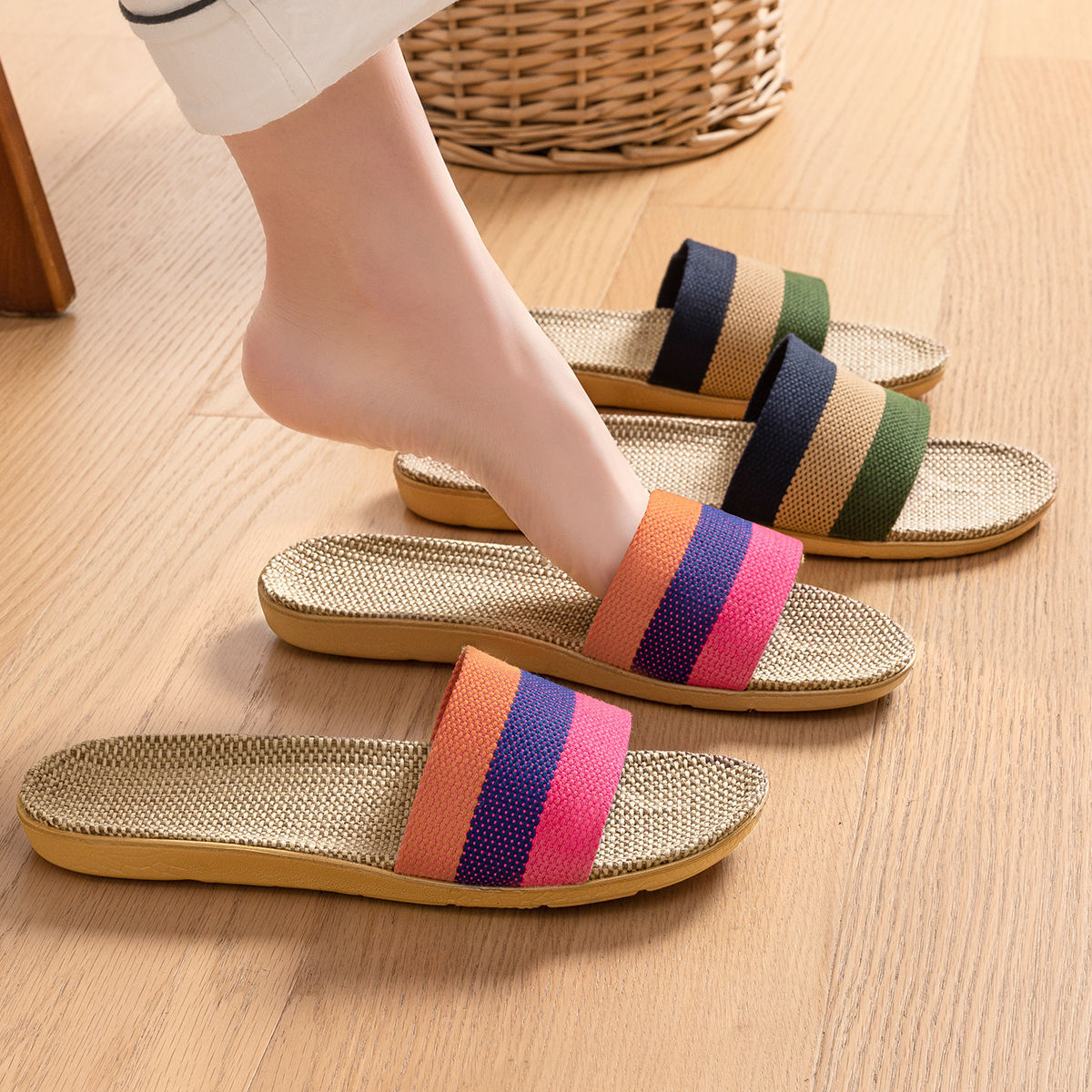 Sarah Express Breathable Linen Slippers - Deodorizing Sweat-Absorbing Indoor Outdoor Slides