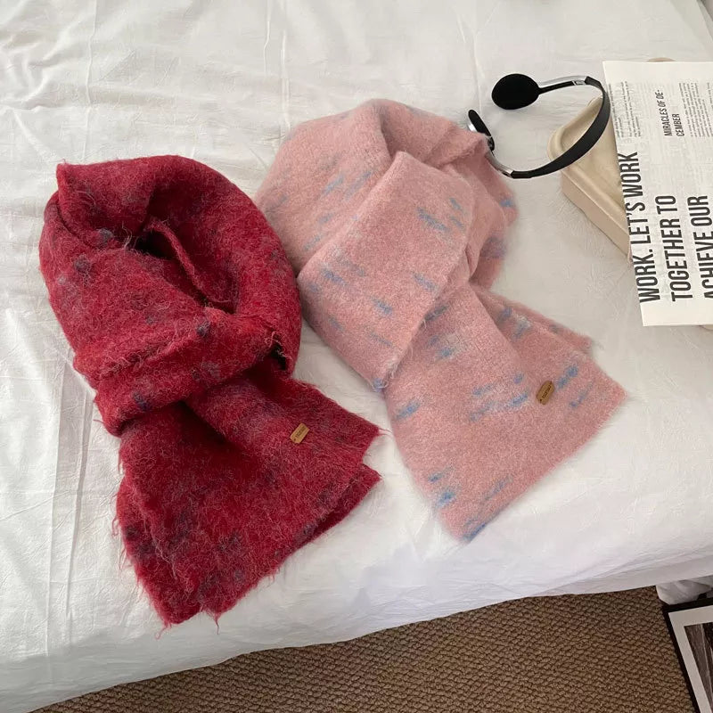 Sarah Express Women's Soft Fuzzy Contrast Scarf