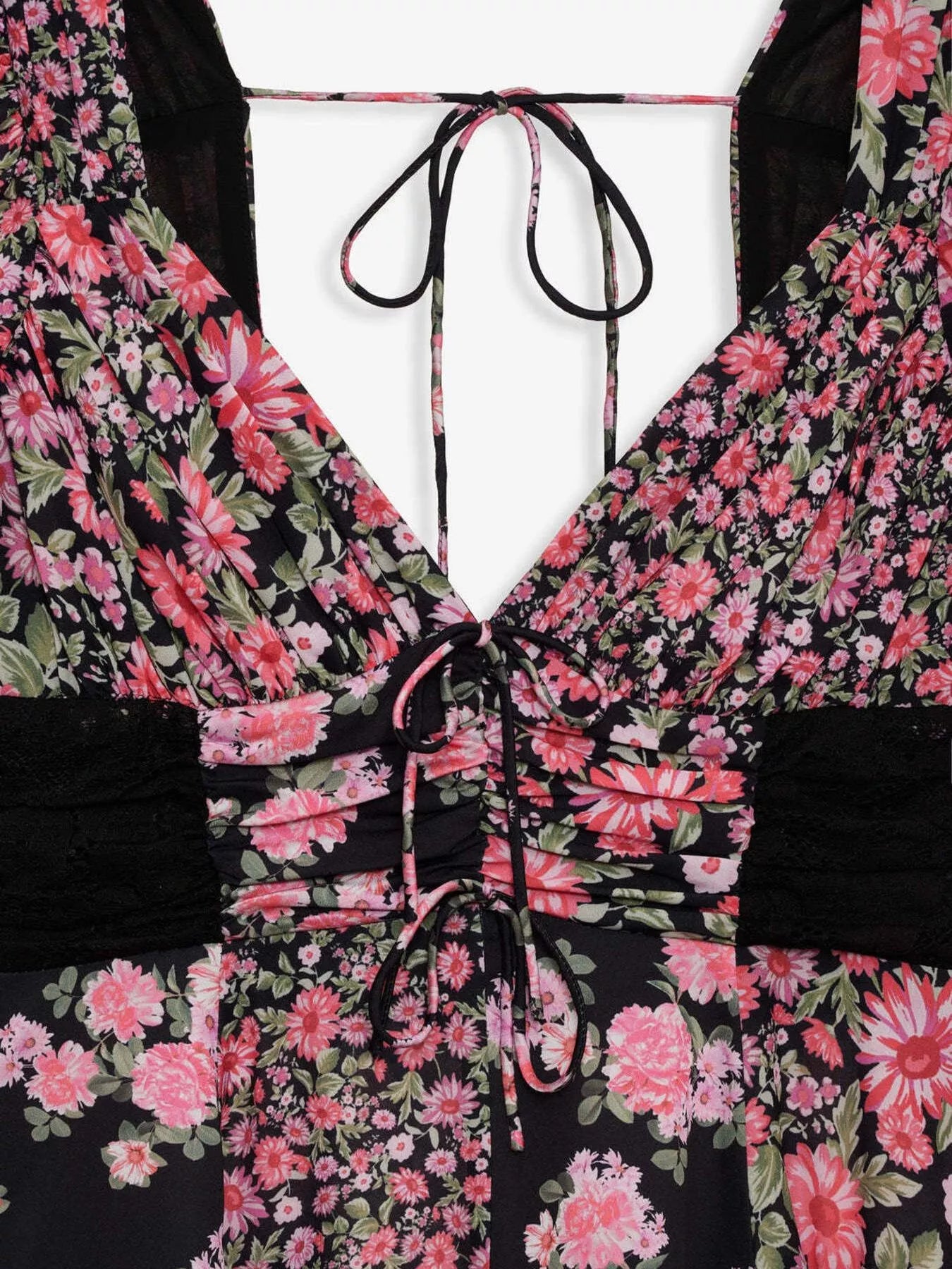 Sarah Express Women's Ruffled Floral Print Half Sleeve Dress