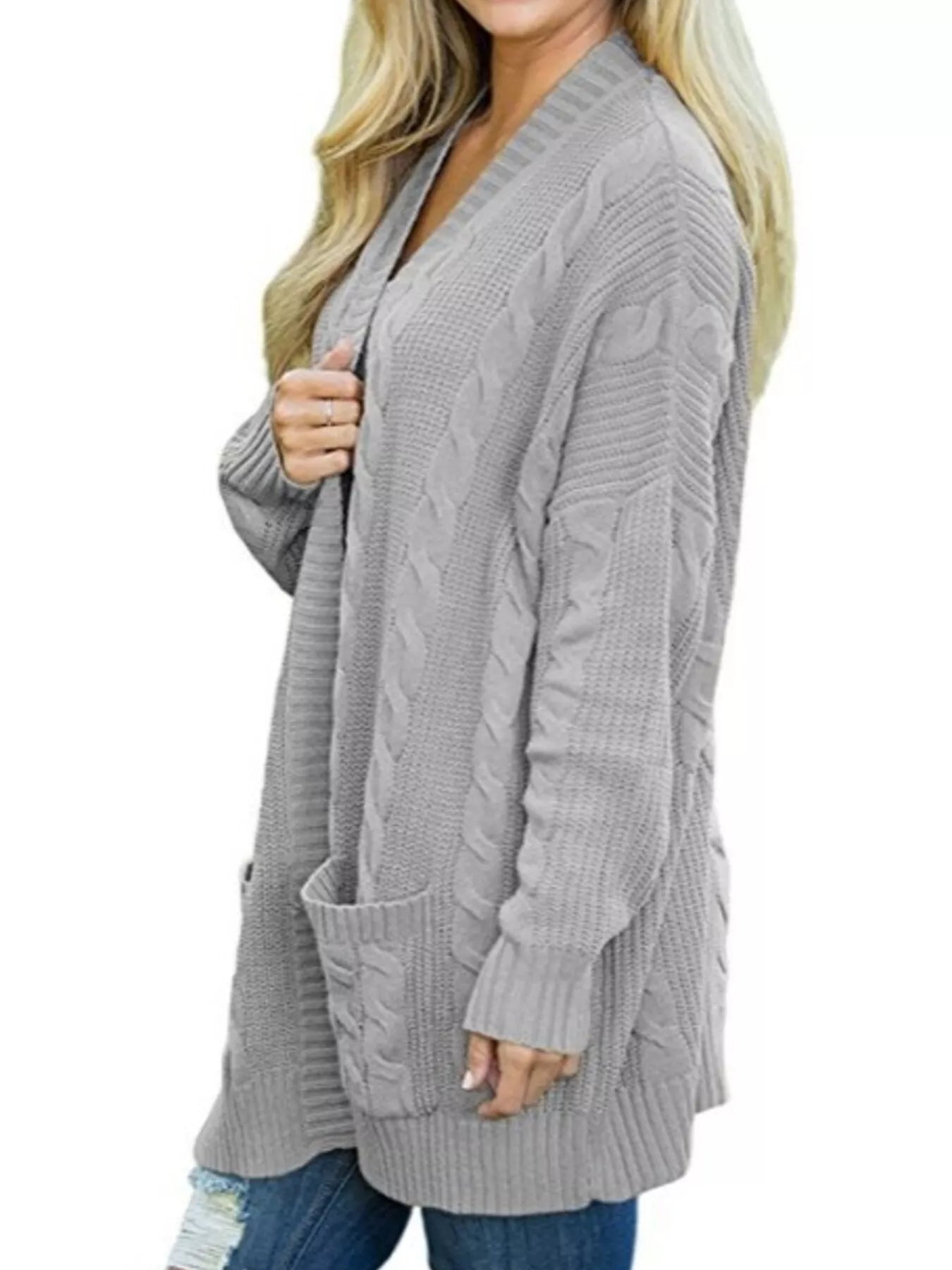 Sarah Express Women's Chunky Knit Open Front Cardigan - Cozy Oversized Plus Size Sweater