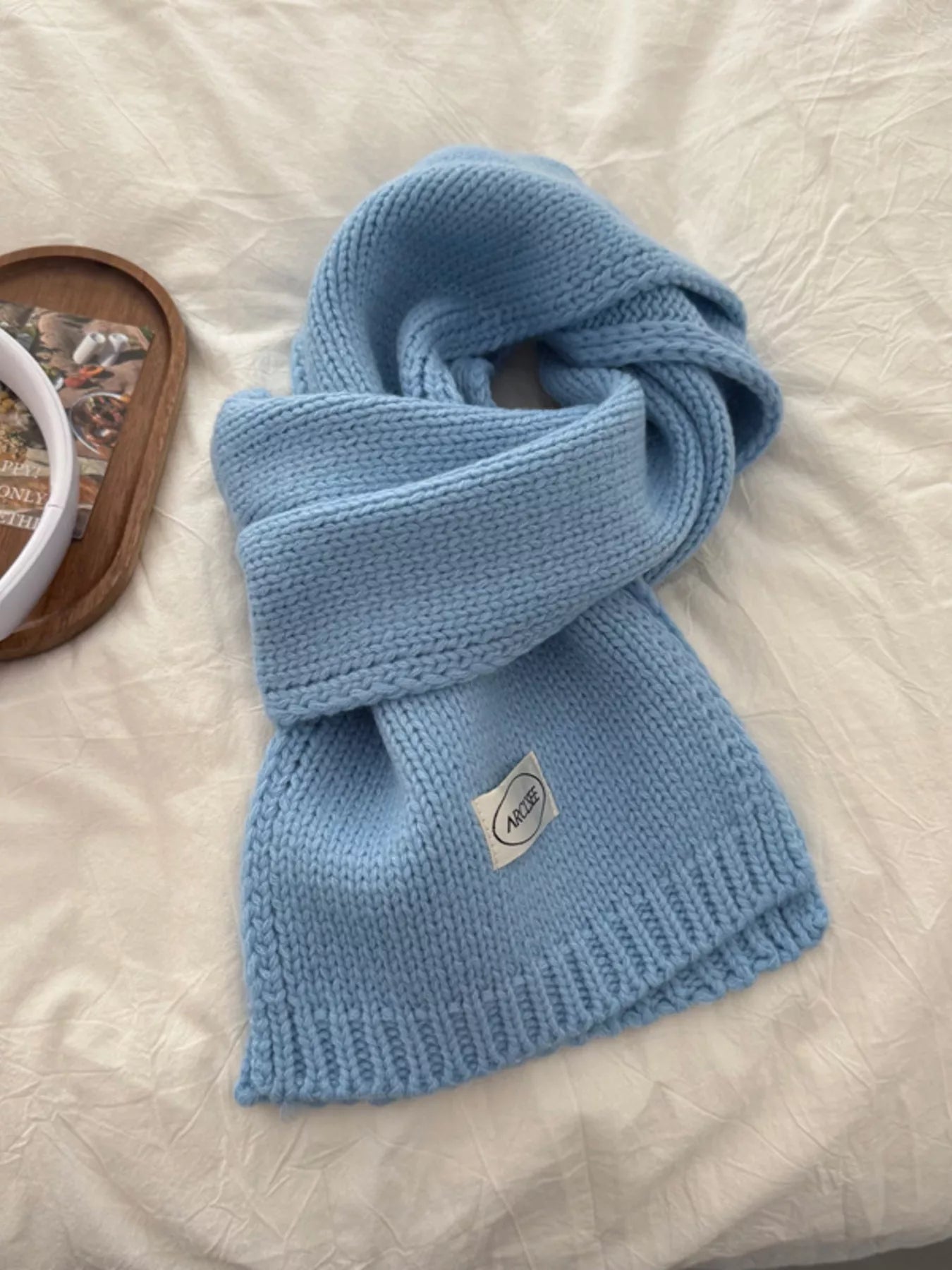 Sarah Express Women's Solid Color Knitted Winter Scarf