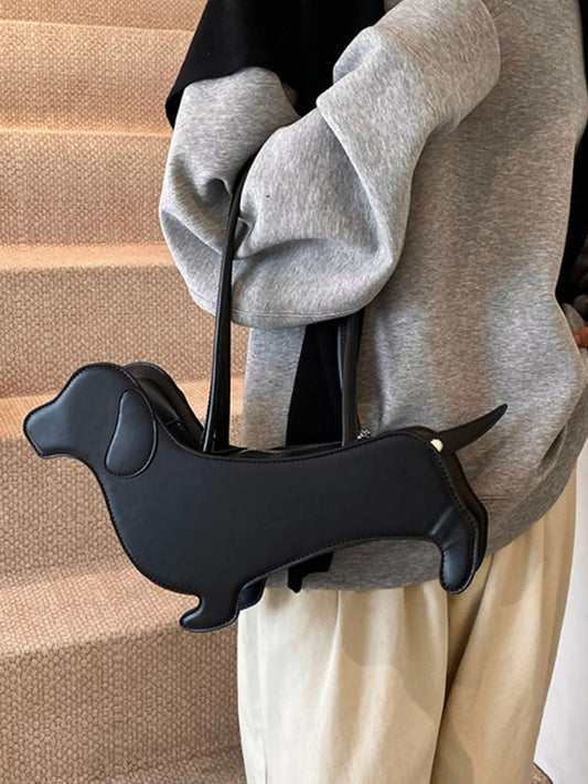 Sarah Express Women's Dachshund Shaped Shoulder Bag Black ONESIZE