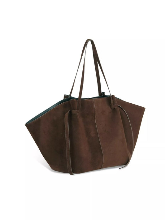 Sarah Express Women's Solid Color Suede Tote Bag Brown ONESIZE