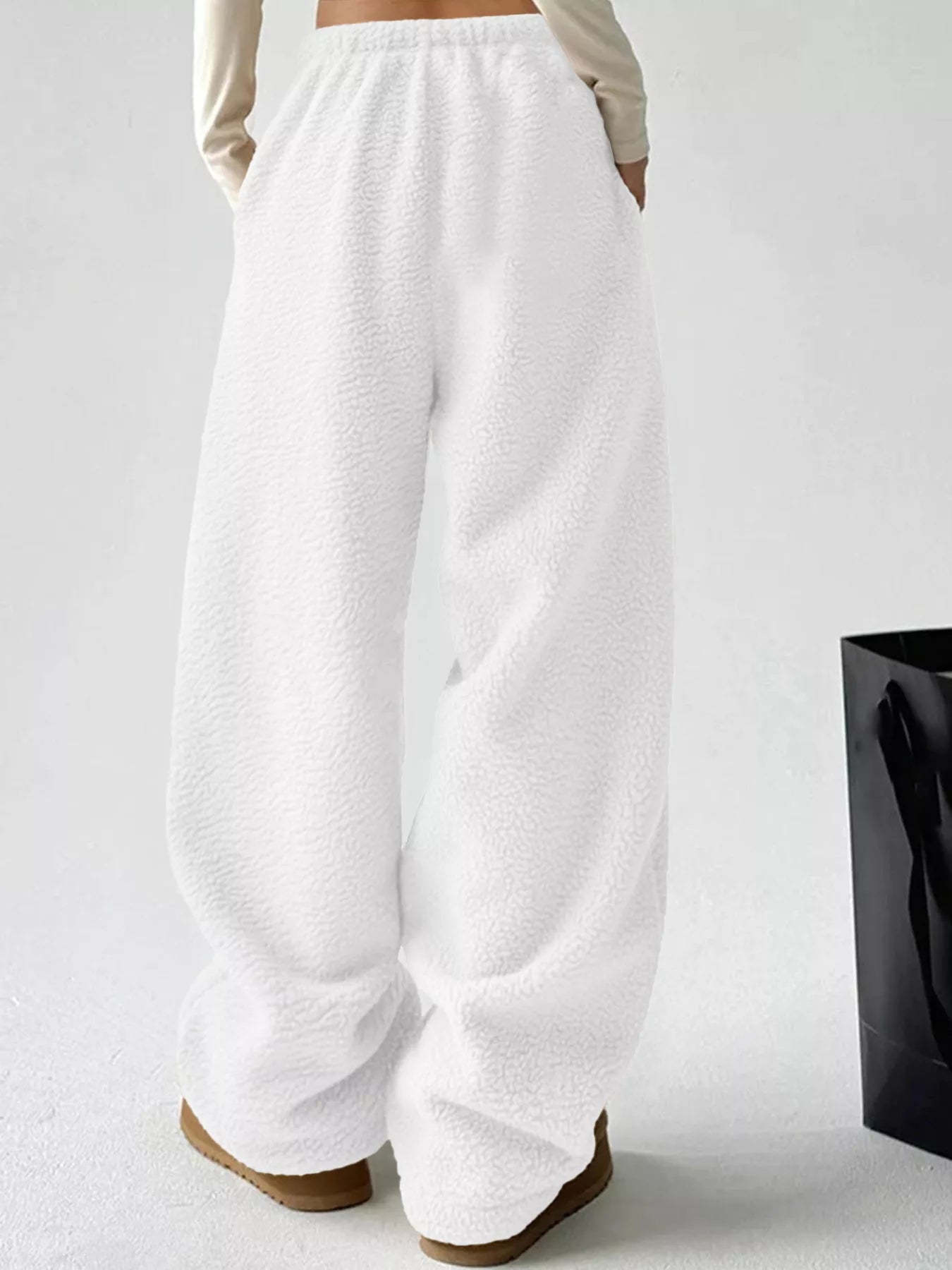 Sarah Express Women's Wide Leg Pants with Pockets - Plus Size High Waist Palazzo Trousers