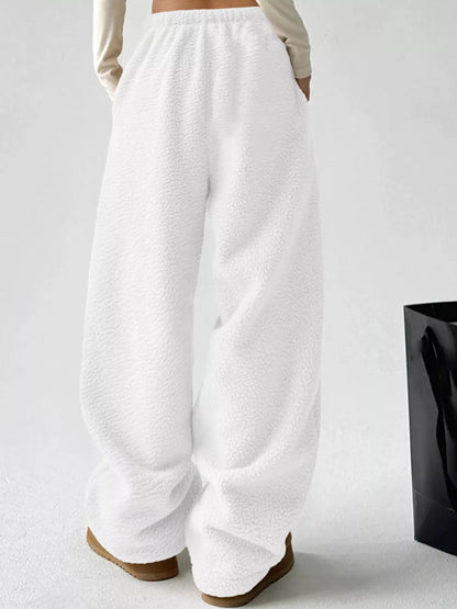 Sarah Express Women's Wide Leg Pants with Pockets - Plus Size High Waist Palazzo Trousers