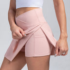 Sarah Express Women's Yoga Skort Athletic Shorts with Skirt Overlay Moisture-Wicking Active Wear