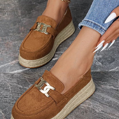 Sarah Express Women's Round Toe Platform Slip-On Shoes