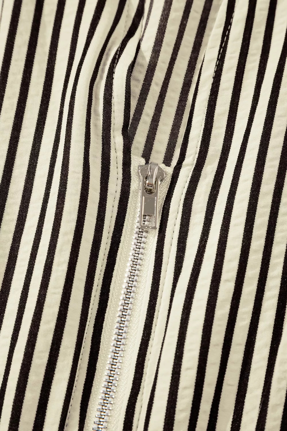 Sarah Express Women's Striped V-Neck Midi Dress - Zip Front Cinched Waist Dress