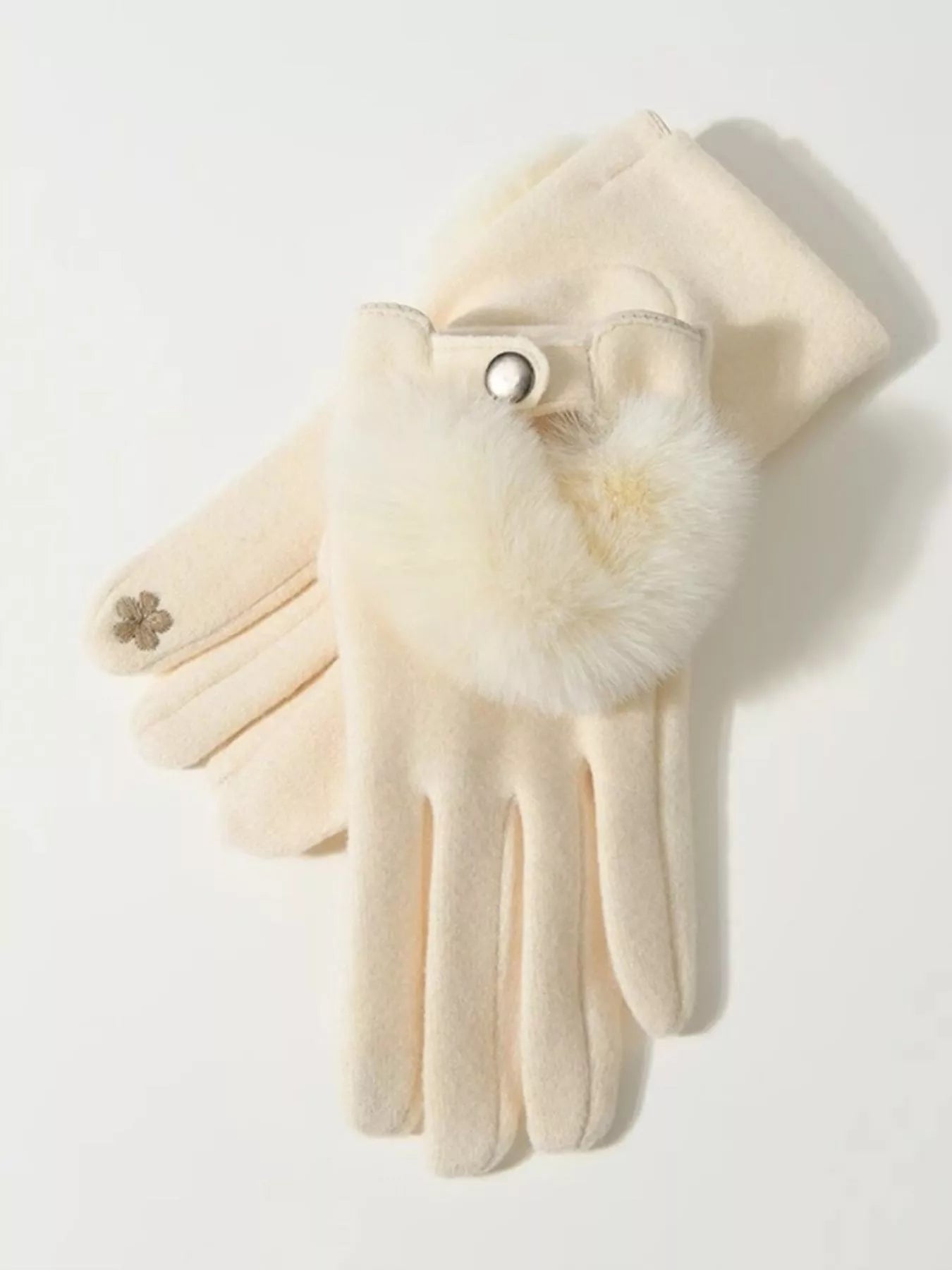 Sarah Express Women's Faux Fur Cuff Gloves - Cozy Winter Accessory