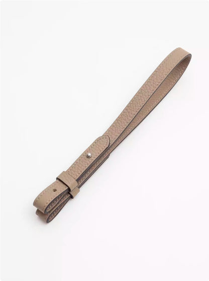 Sarah Express Genuine Leather Bag Strap Replacement – Adjustable Spaghetti Shoulder Strap with Gold & Silver Stud Detail Turtle dove gray with silver