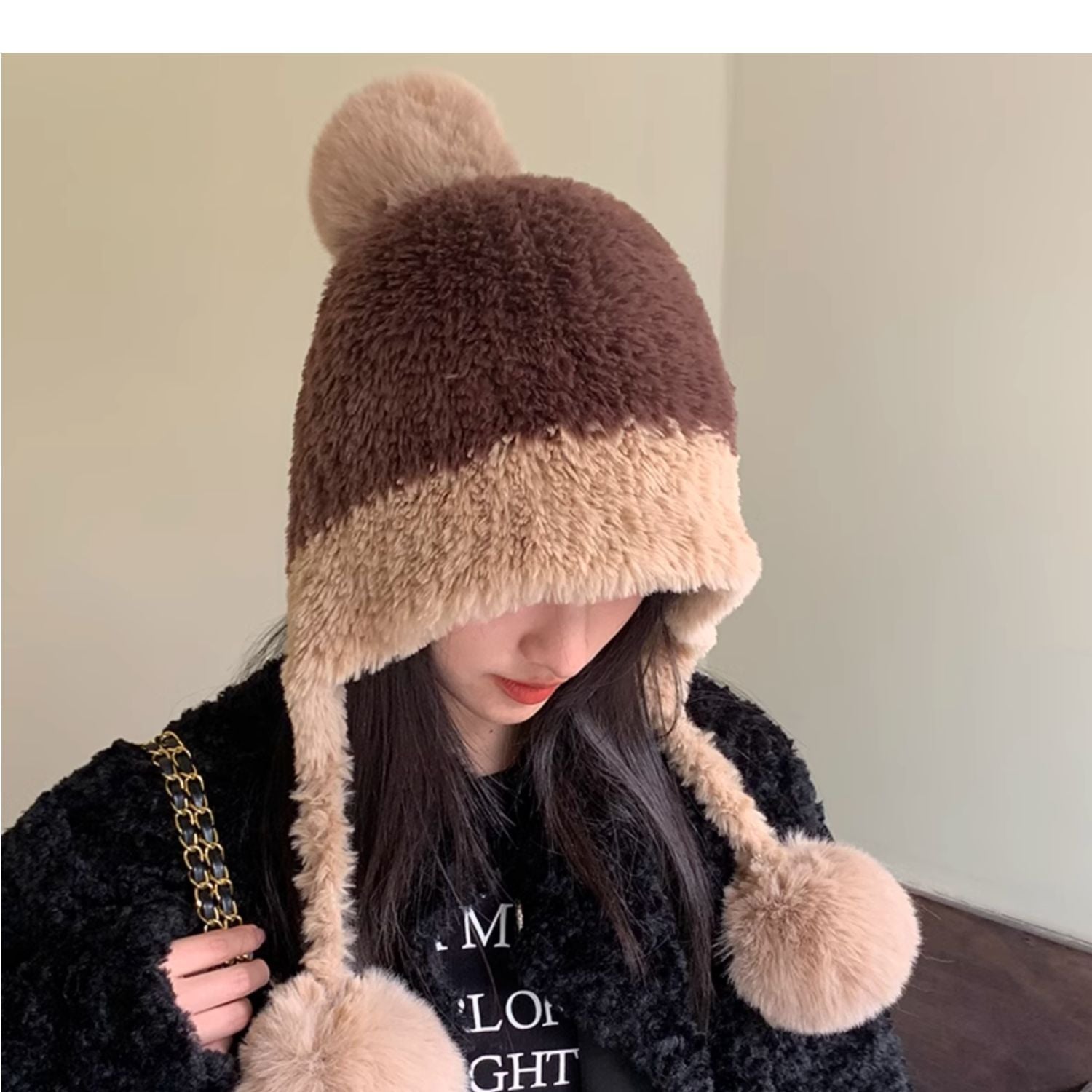 Sarah Express Women's Fleece Lined Knit Beanie Hat with Pom Pom
