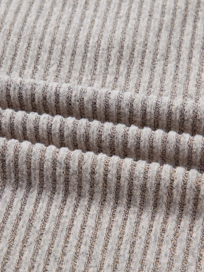 Sarah Express Women's Ribbed V Neck Bow Back Drop Shoulder Long Sleeve Top