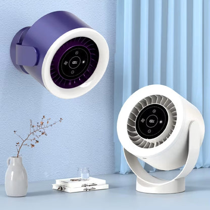 Sarah Express Rechargeable USB Desk Fan with LED Light - Adjustable 100-Speed Wall Mount Table Fan