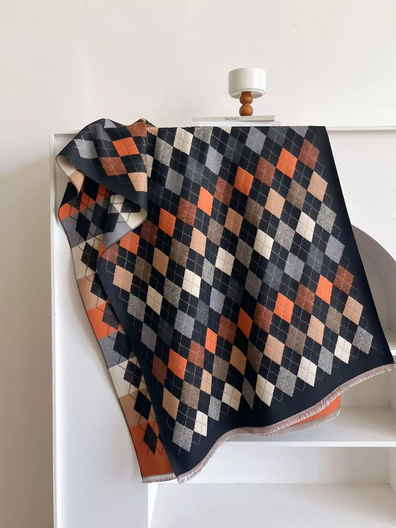 Sarah Express Women's Diamond Pattern Warm Scarf