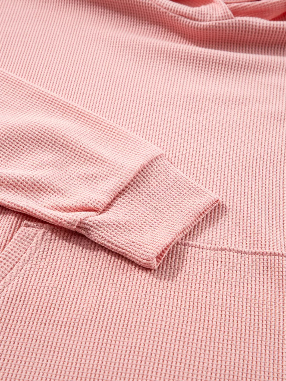 Sarah Express Women's Waffle Knit Fleece Lined High Low Oversized Hoodie