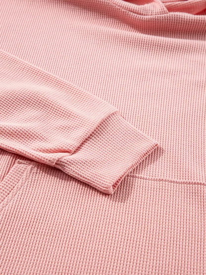 Sarah Express Women's Waffle Knit Fleece Lined High Low Oversized Hoodie