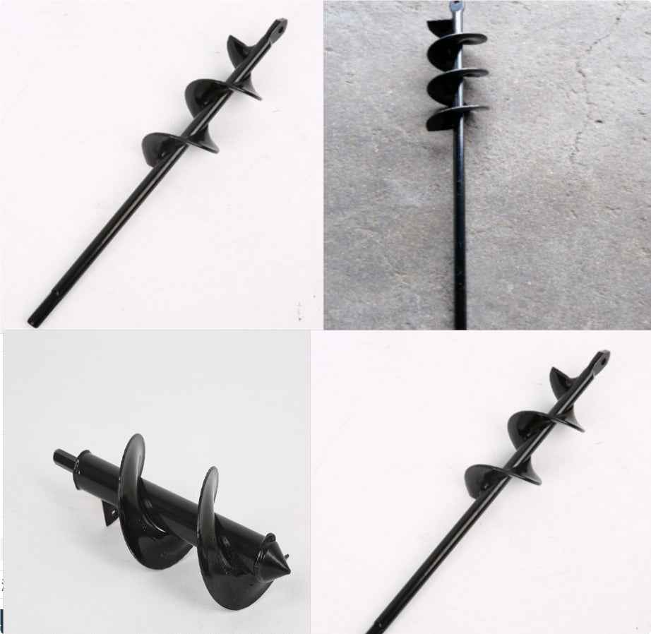 Sarah Express Garden Auger Drill Bit for Planting - Steel Earth Auger Spiral Hole Digger Tool Set4