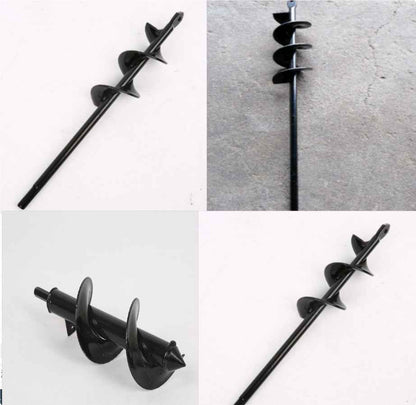 Sarah Express Garden Auger Drill Bit for Planting - Steel Earth Auger Spiral Hole Digger Tool Set4