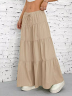 Sarah Express Women's Flowy Tiered Maxi Skirt