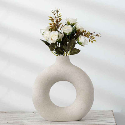 Sarah Express Frosted Porcelain Biscuit Vase - Modern Flower Arranging Device