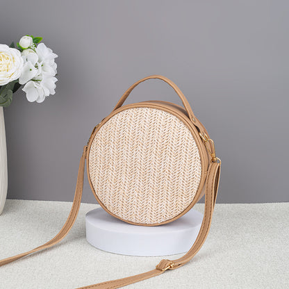 Sarah Express Woven Straw Round Bag