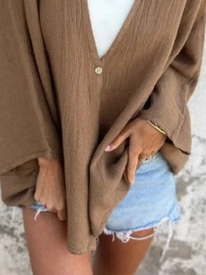 Sarah Express Women's Oversized Button-Up Cardigan - Plus Size Cozy Knit Sweater