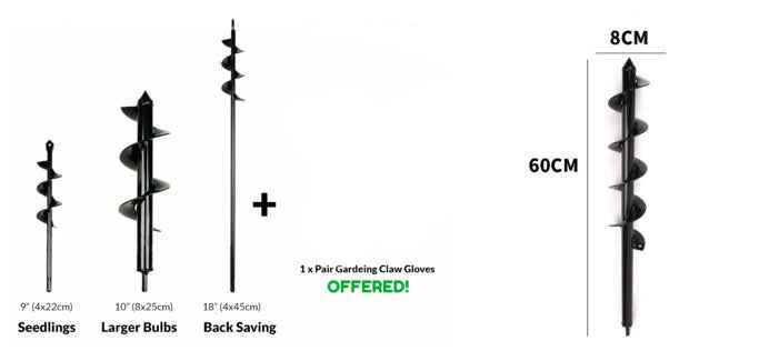 Sarah Express Garden Auger Drill Bit for Planting - Steel Earth Auger Spiral Hole Digger Tool B Aet