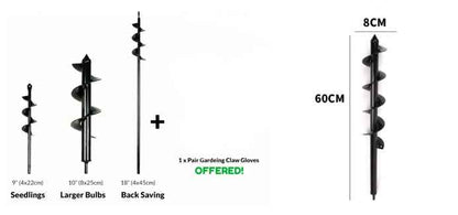 Sarah Express Garden Auger Drill Bit for Planting - Steel Earth Auger Spiral Hole Digger Tool B Aet