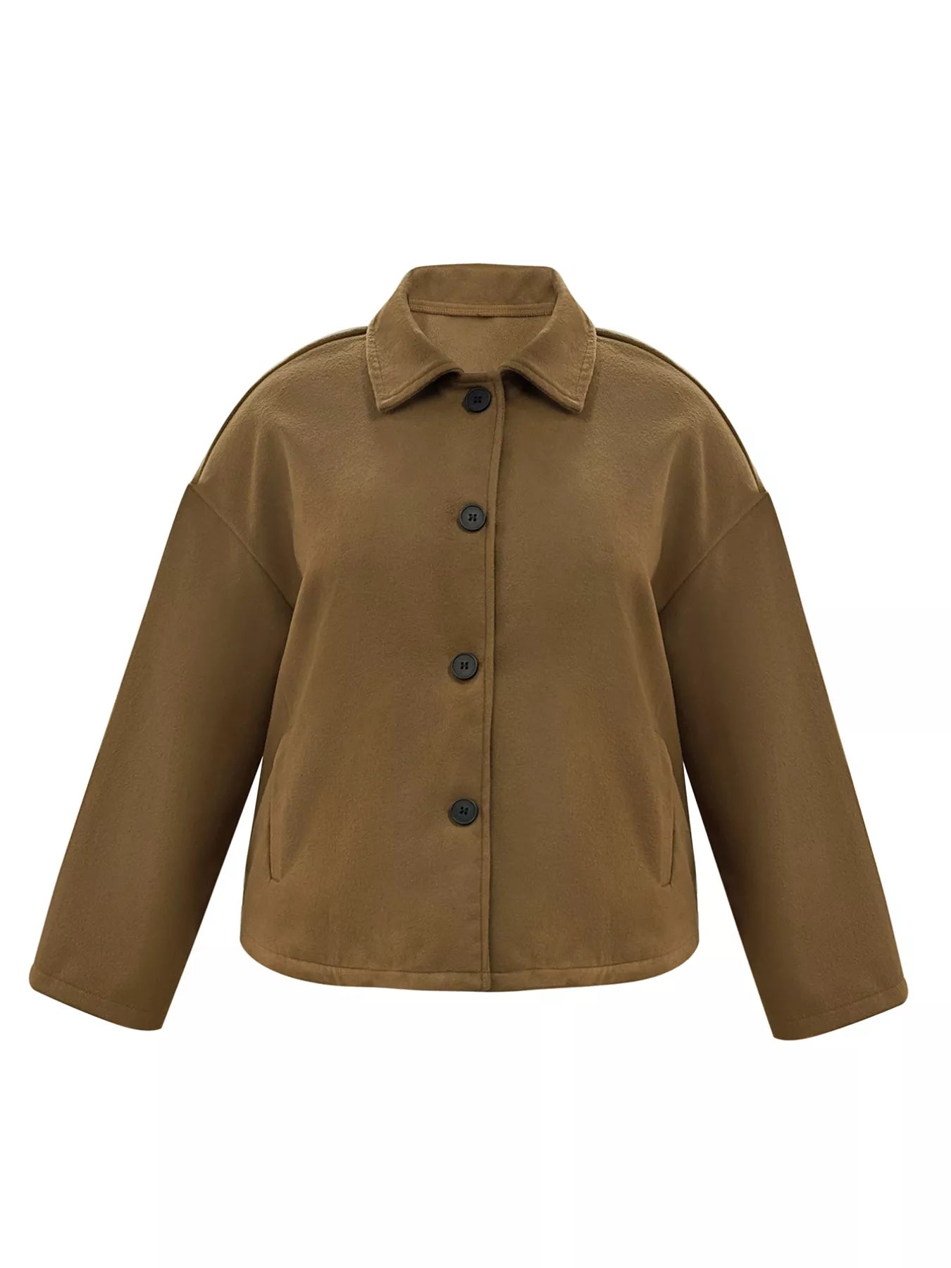 Sarah Express Women's Plus Size Button-Down Cropped Outerwear