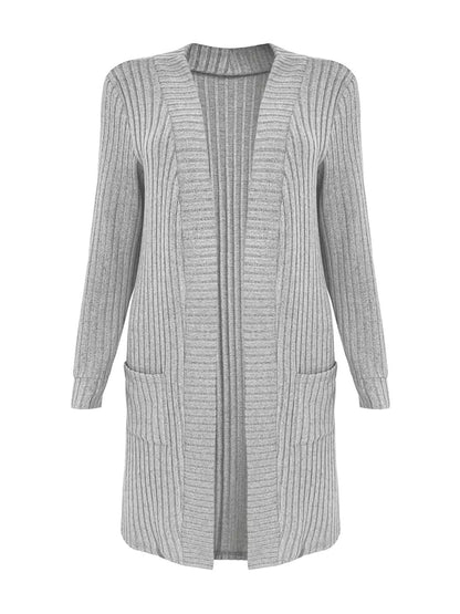Sarah Express Women's Ribbed Knit Open Front Cardigan