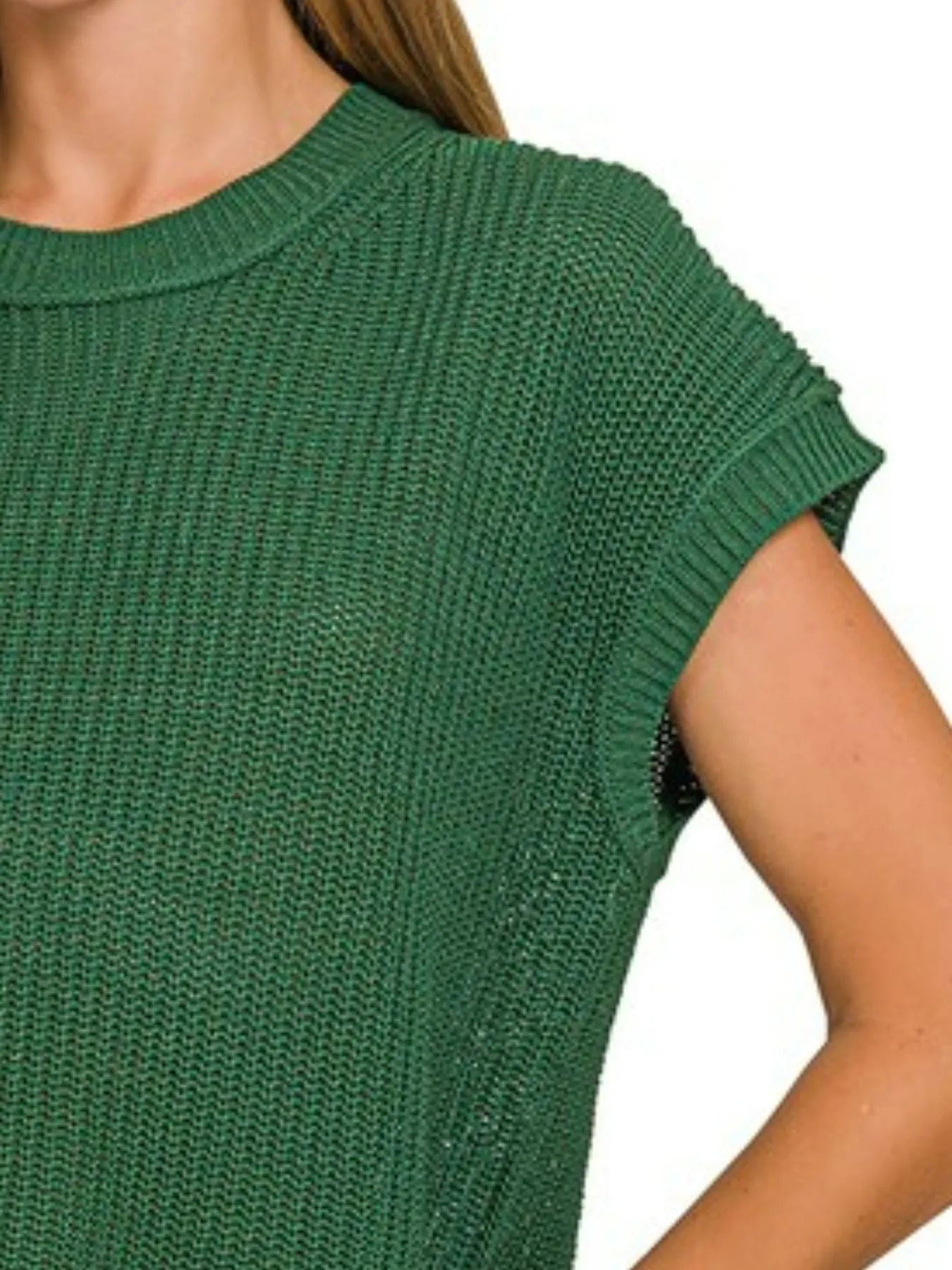 Sarah Express Women’s Oversized Crew Neck Ribbed Sweater Casual All-Season