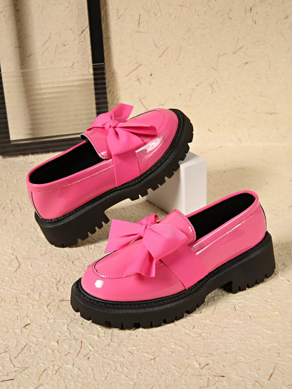 Sarah Express Women's Bow Decor Round Toe Loafers