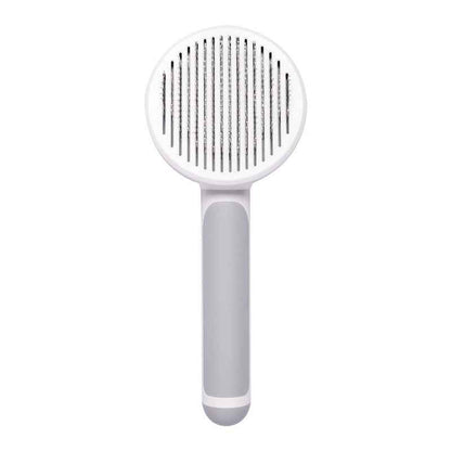 Sarah Express Self-Cleaning Pet Grooming Brush for Cats & Dogs - 232 Steel Needles Massage Comb Grey