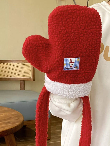 Sarah Express Women's Christmas Mitten-Shaped Plush Crossbody Bag