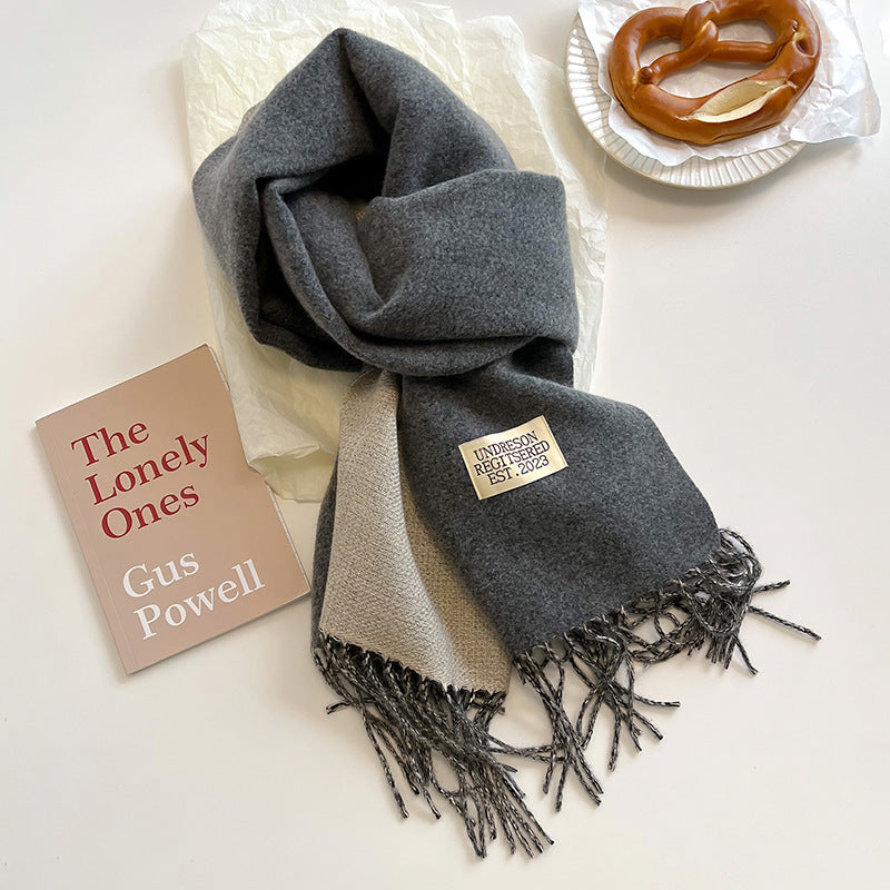 Sarah Express Women's Double-Sided Cashmere-Feel Scarf Winter Warm Oversized Wrap Fall Winter Casual
