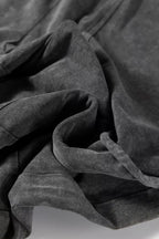 Sarah Express Women's Mineral Wash Lace-up High Waist Raw Hem Patched Pocket Pants