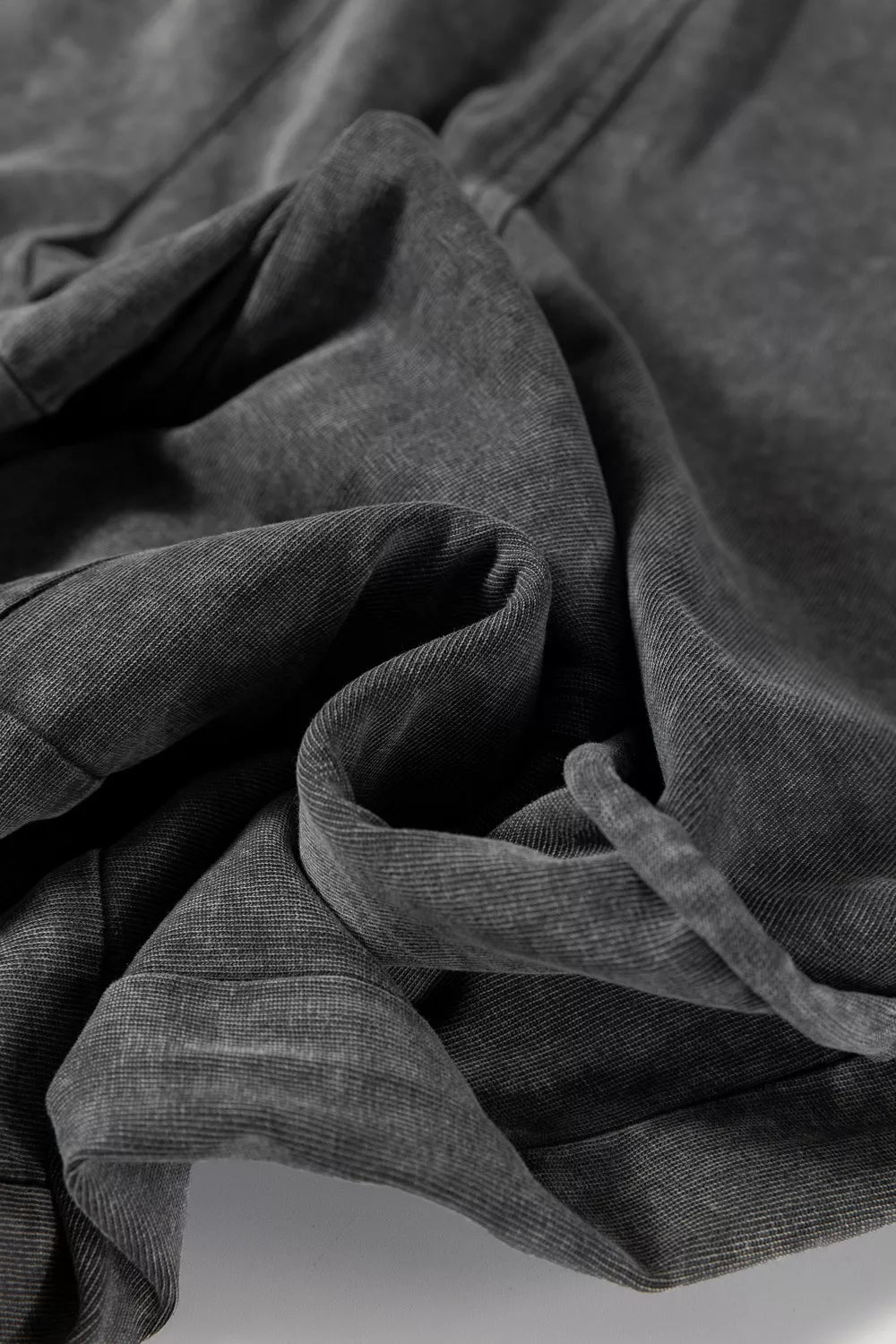 Sarah Express Women's Mineral Wash Lace-up High Waist Raw Hem Patched Pocket Pants