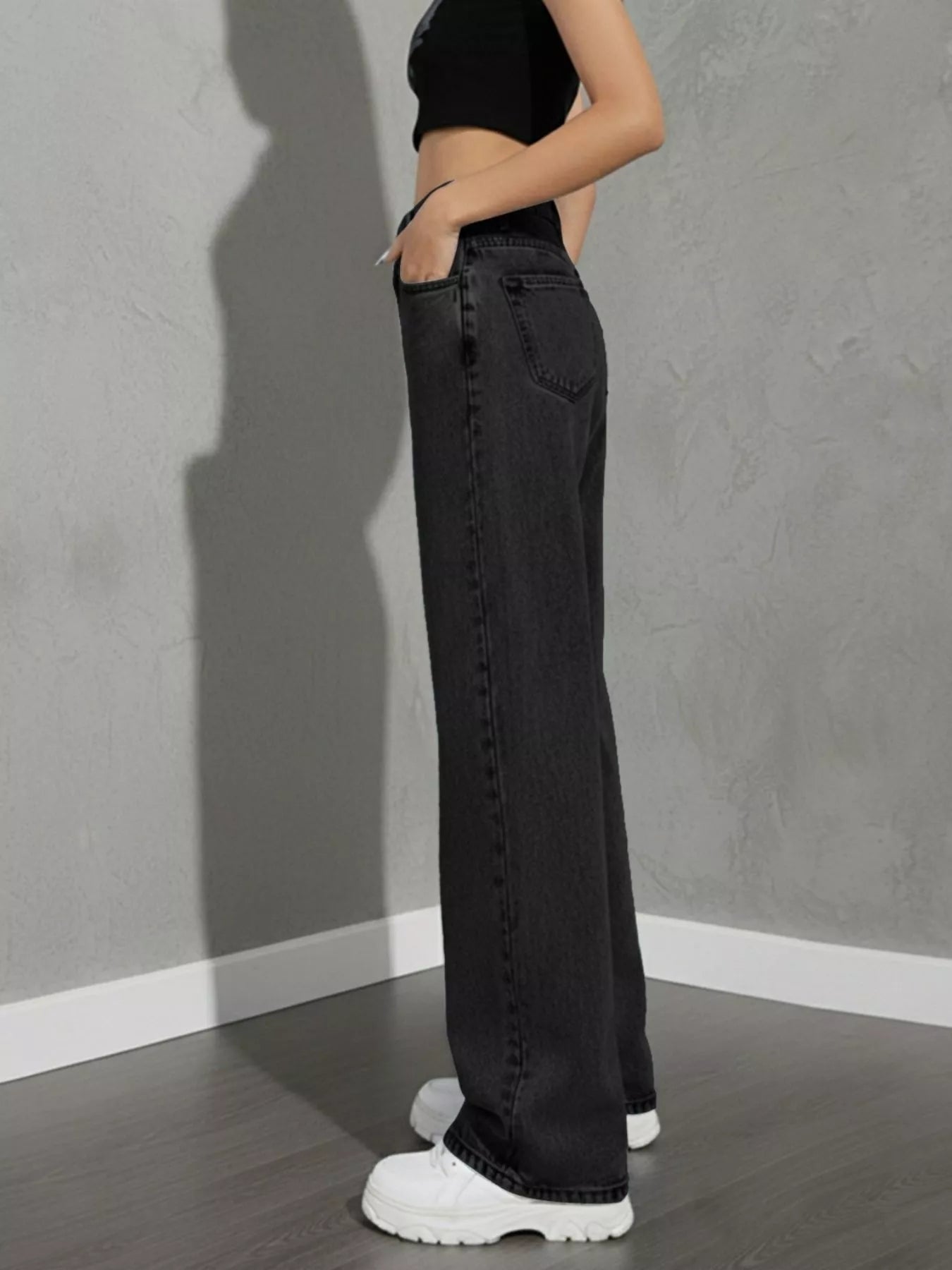 Sarah Express Women's High Waist Wide Leg Jeans