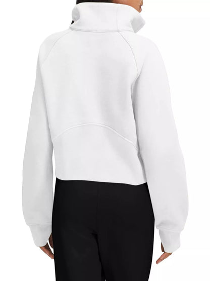 Sarah Express Women's Half Zip Raglan Sleeve Sweatshirt