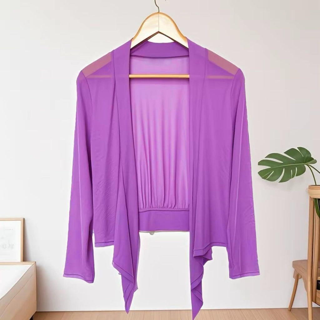 Lightweight Summer Shawl Cardigan Short Sleeve Sun Protection Cover-Up Plus Size