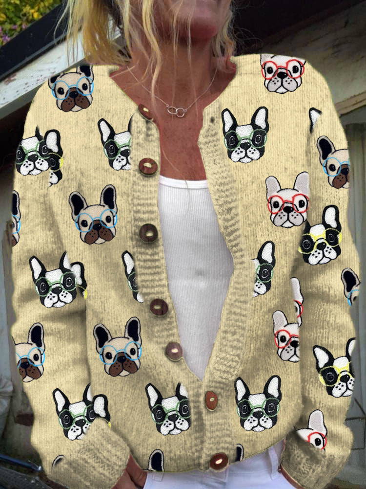 3D Digital Printing Cardigan Knitted Coat Women