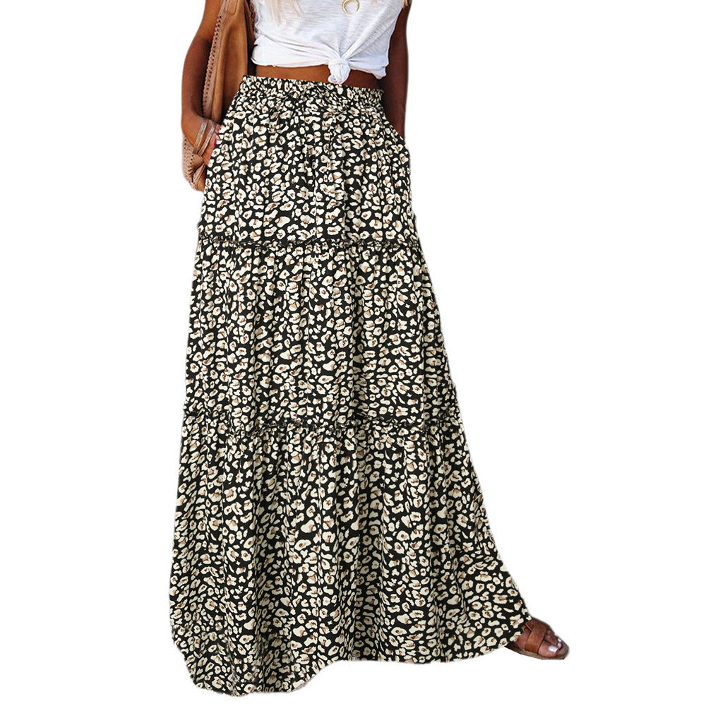 Sarah Express Women's High Waist Printed Maxi Dress Loose Fit Casual
